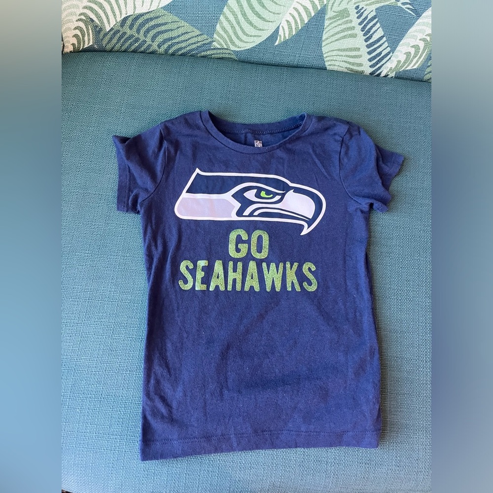 5T girls glittery Seahawks shirt